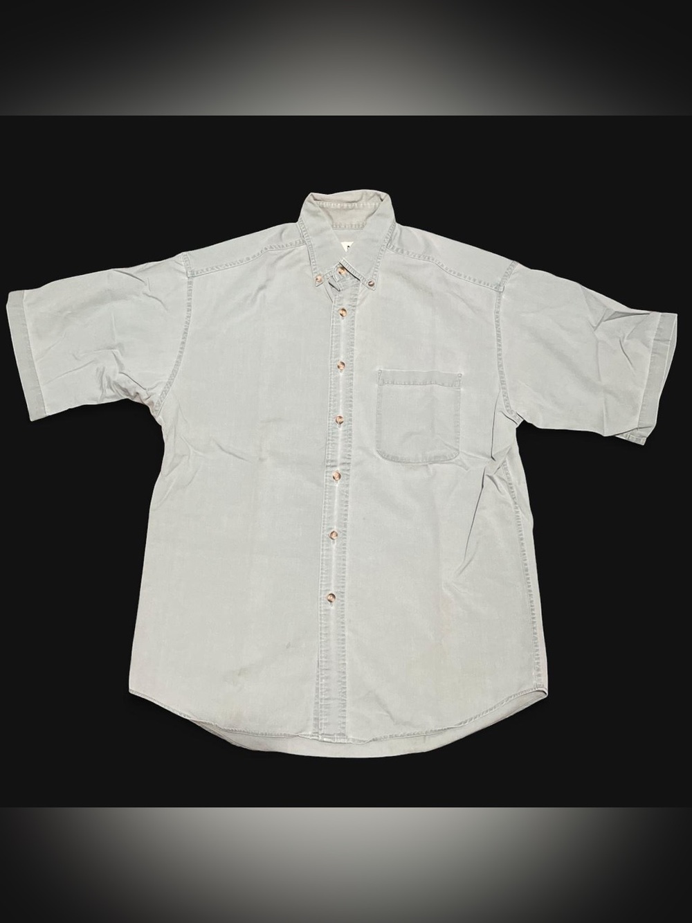 INC International Concepts Light Gray Short-Sleeve Button-Down Shirt